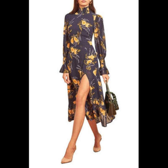 Reformation Dresses & Skirts - NEW, REFORMATION Galena Long Sleeve Midi Dress In Petit Jardin SZ 10 #RF243
